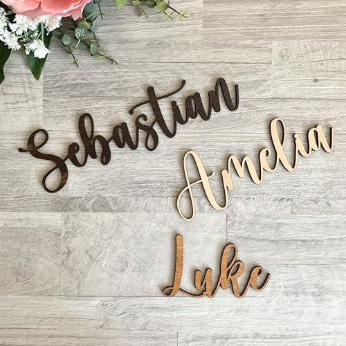 Personalisierte Holzwörter, individueller Schriftzug aus Holz, Holzschilder Baby, Wandschild für Kinderzimmer, Türschild, Ihr Name, Wanddekoration, Wunschname, Tür Wanddeko, Namensschild Ornament
