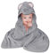 Aolso Kapuzenhandtuch - Baby Handtuch mit Kapuze, 80x80 cm, Korallenvlies, Weich & Super Saugfähig, Unisex (Grauer Elefant)