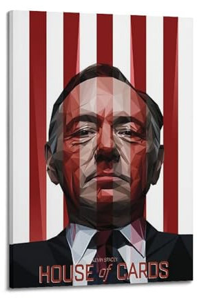 IVANICKED House of Cards Poster, Raumdekoration, Film, ästhetisch, Vintage-Leinwand, 20 x 30 cm, Rahmenstil
