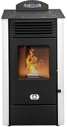 STUFE A PELLET ITALIA California 8 KW | Pelletöfen Effizienz 91% Heizt 70m² Autonomie 20 Std. Programmierbar 5 Geschwindigkeiten und Leistungsstufen Kompaktes Design 24 Monate Garantie Weiß