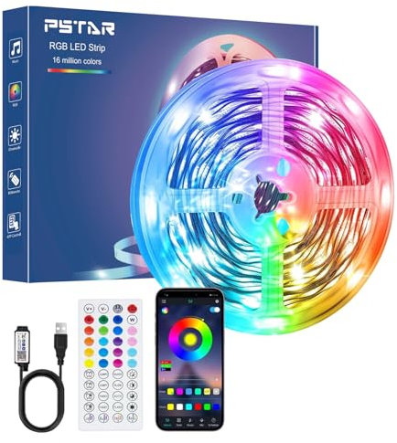 LED Strip 7m, RGB LED Streifen mit App-Steuerung und Fernbedienung, Musik Sync Farbe wechselnde TV-Lichter für Party, Zuhause, Schlafzimmer Deko