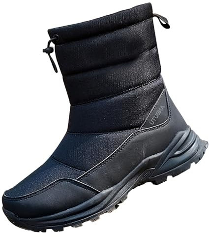 Winterstiefel Herren Models Padded Warm Casual Cotton Boots Do Not Hit The Ski Boots Female Schneestiefel Damen Wasserdicht Gefüttert 38 (Black, 44)