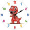 CHGCRAFT Dinosaurier Wanduhr 12 Zoll Batteriebetrieben Farbige Farbe Nicht Tickend Geräuschlos Dekorative Uhr