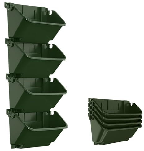 Plantadores de jardín verticales 350 ml Plantador de pared de riego autosuficiente apilable macetas verticales de plástico de 4 piezas para macetas de jardín de decoración interior/balcón/terraza.