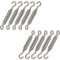 Strong Galvanised Turnbuckle Strainer 1/4 Hook & Eye Heavy Duty Wire Tensioner for Fencing Cable Chain Link Shade Sail Marine Outdoor Use Rust Resistant Steel Tension Adjuster Pack of 10