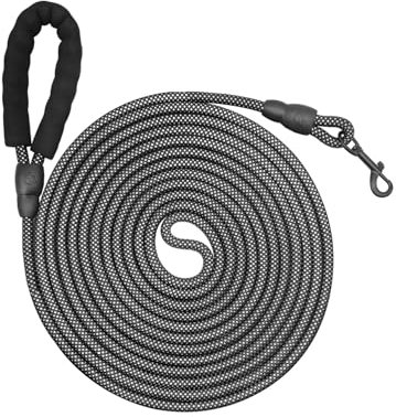 Schleppleine für Hunde,5M 10M 15M 20M Starke Hundeleine mit Bequemen Gepolsterter Griff,Abschließbarer Haken,Trainingsleine für Kleine Mittlere und Große Hunde