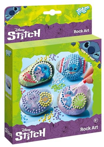 CCG Stitch Steinkunst Set für Kinder – Kreatives Bastelset mit bunten Steinchen zum Bekleben – Disney Mal- & Bastelspaß