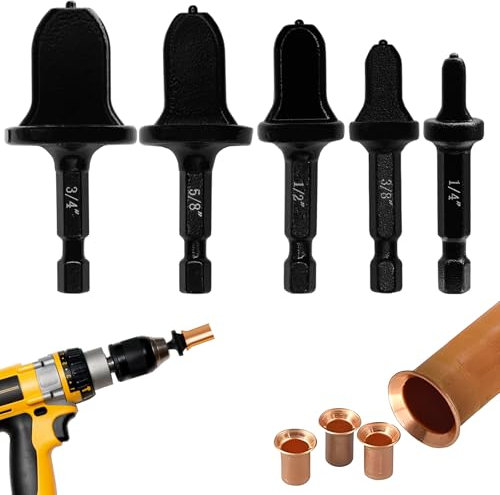 DODIYDODODIYDO Kupferrohr Expander,Rohraufweiter,Bördelgerät,Rohr Expander 5-teiliges Set, 1/4, 3/8, 1/2, 5/8, 3/4 Zoll