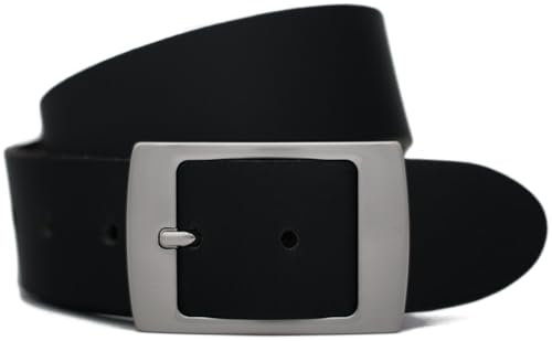 FRIEDRICH HOFFMANN Gürtel Damen schwarz & braun aus Leder - Ledergürtel Damen für Jeans - Damengürtel 4 cm breit - Made in Germany (Schwarz, 105 cm Bundweite = 120 cm Gesamtlänge)