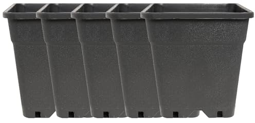 Imagro 5 x Topf 25 Liter Pflanzgefäß Schwarze Pflanzkübel