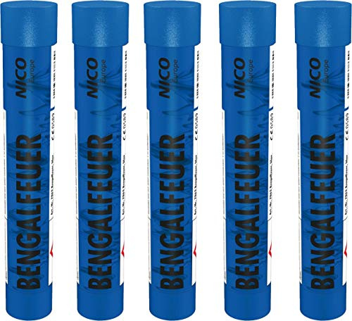 Bengalfeuer rot Nico Feuerwerk Bengalos (Blau, 5 Stück)