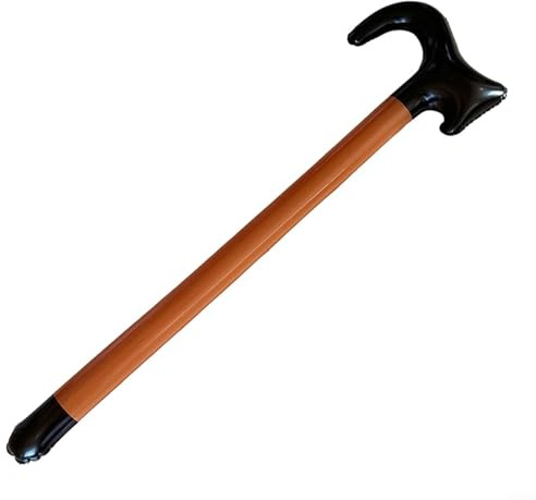 Aufblasbare Weihnachts-Süßigkeitenstange, riesige aufblasbare Zuckerstangen, PVC, Party-Requisite, für den Innenbereich, sichere Dekoration für festliche Fotoautomaten, 88–92 cm (brauner Gehstock)