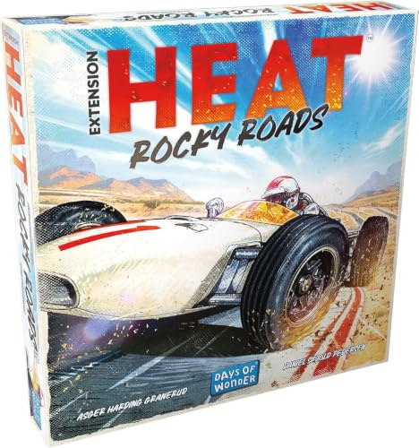 Asmodee - Heat: Rocky Roads – Days of Wonder – Erweiterung Strategisches Rennspiel – 2 Neue Strecken Südafrika und Deutschland – ab 10 Jahren – französische Version