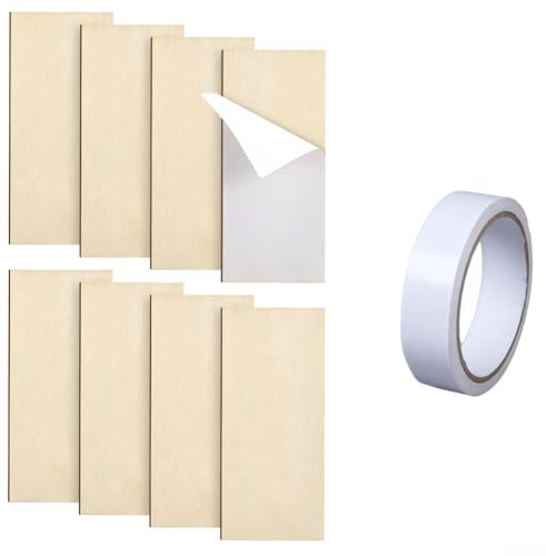Wooden Door Hinge Repair Kit with 8 Filler Plates & 16 Double-Sided Tapes, Easy Install Wood Shims for Fixing Stripped Mortise on Cabinet Frames(B)