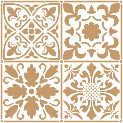 Stencil Deko Hintergrund 097 Fliese 2 Schichten. Stencil Grösse: 20 x 20 cm Design Grösse: 18,2 x 18,2 cm