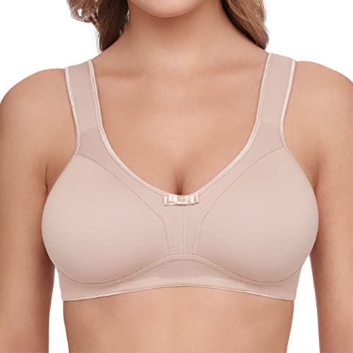 SUSA Baumwoll Entlastungs BH Damen ohne Bügel Basics I Damen-BHs mit vorgeformten Cups & Entlastungsträgern I Entlastung von Rücken, Nacken, Schulter