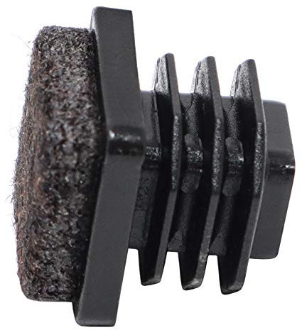 Adsamm® / 16 x puntali alettati a incastro con feltro/neri / 12x12-14x14 mm/quadrati/piedini in polietilene con feltro per gambe di mobili in tubolare/puntali protettivi per arredi