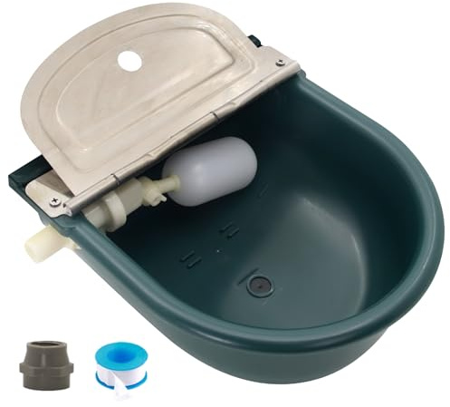 Automatic 1.2 Gallon Water Trough Cow Cattle Horse Water Bowls with Float ValveLivestock Tool Bowl for Cat Goat Sheep Dog Animal Drinking Equipment