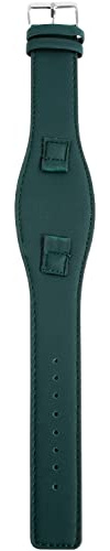 Excellanc- Kunstlederband Unterlegband Ersatzarmband glatt flach 10 mm (Grün)