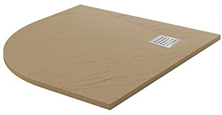 Idralite Piatto Doccia 90x90x2,6 CM Semicircolare Tortora Effetto Pietra MOD. Blend