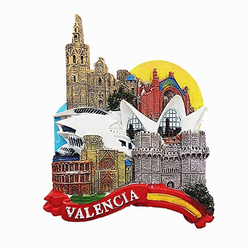 Valencia Spanien 3D-Kühlschrankmagnet, Reise-Souvenir, Geschenkkollektion, Heim- und Küchendekoration, Whiteboard-Magnet
