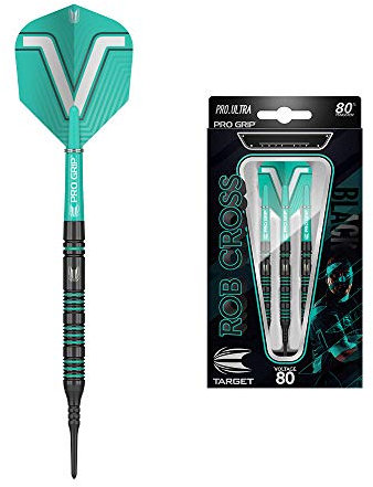Target Darts - Rob Cross schwarzes 80% Wolfram Softdarts-Set (18gr)