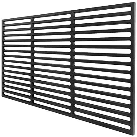 UISEBRT Grill Parrilla Hierro Fundido 60 x 40 cm Esmaltada Cuadrada Rectangular Barbacoa BBQ asado Gas leña carbón para Picnic, Viajes, Patio o Camping en el jardín