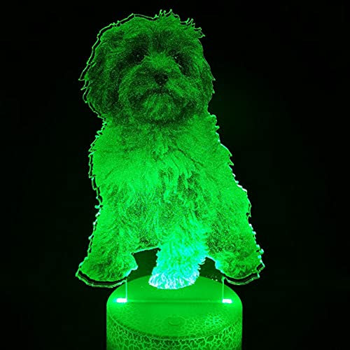 Jinson well 3D Hund Lampe optische Illusion Nachtlicht, 7 Farbwechsel Touch Switch Tisch Schreibtisch Dekoration Lampen mit Acryl Flat ABS USB Kabel Spielzeug