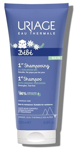 Uriage Baby 1St Shampoo With Organic Edelweiss, Leaves Hair Soft & Supple, Respects Balance Of Baby'S Scalp, Tear-Free, Soap-Free & Biodegradable Formula, 96% Igredients Of Natural Origin