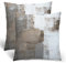 Braun-graue Wurfkissenbezüge, Taupe, moderne abstrakte Kunstmalerei, Wurfkissen für Couch, grau-weiß, Kissenbezüge, 45,7 x 45,7 cm, 2 Stück, quadratisch, Geschenk für Couch, Sofa