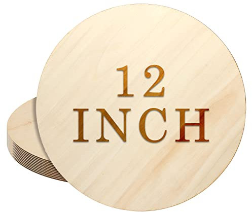 STARVAST 12 Pièces Disques de Bois Brut Naturel 30 CM / 12 Pouces, Tranches de Bois 2 MM d’Epaisseur, Rondin de Bois pour les Arts et l'artisanat Décorations de Noël Artisanat Bricolage