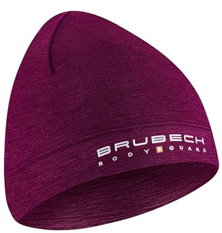 BRUBECK Funktions-Merinowolle - Mütze | Temperaturregulierend | Funktional | Atmungsaktiv | Motorrad | Ski | Laufen | HM10180, Größe:S/M, Farbe:Pflaume