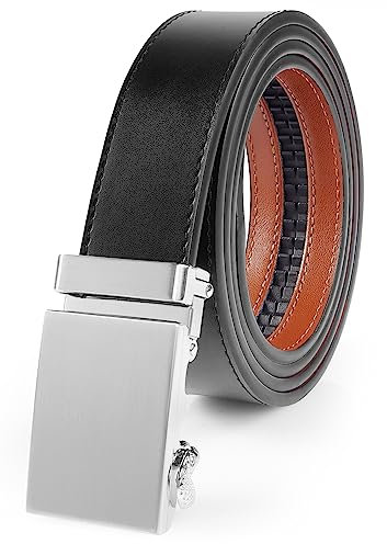 Nelbons Herren Gürtel Ratsche Automatik Gürtel für Männer 35mm 1 3/8 Breit Ledergürtel