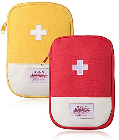 XPEX 2 Stück Medikamententasche Unterwegs Klein, Notfalltasche, Reiseapotheke Wasserdicht, kindernotfallbox, Apothekentasche, Medikamententasche Reise, Auf Reisen,Camping