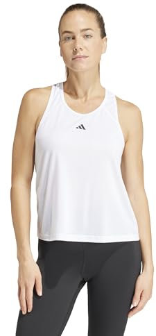 adidas Damen Train Essentials Minimal Branding Racerback Tank Top Tanktop, White, S