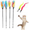 Juguete Interactivo Gato,Juguetes para Gatos,Plumas Juguete Gato,Varita Juguetes para Gatos Interactivos,Juguetes para Gatos Interactivos Varita con Campanas,con 2PCS Juguetes de Gusanos Mágicos