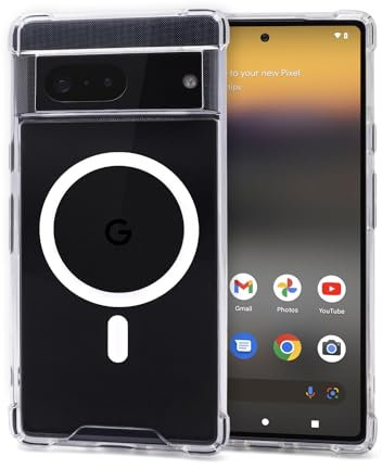 JProtect für Google Pixel 7 Hülle MagSafe (TOP Schutz & Magnetkraft) Magnetische Handyhülle Transparent für Google Pixel 7 – Hülle Magnet für MagSafe Zubehör Durchsichtiges Case Stoßfest