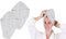 Betz 2 Stück Turban Handtuch mit Knopf - Berlin - Turbantuch - Haar Turban - Frottier Kopfhandtuch - 100% Baumwolle Farbe Silbergrau