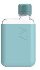 memobottle A7 (Brume de mer) - 6 oz (180 ml) - Bouteille, étui en silicone et couvercle | Bouteille d'eau élégante, fine et plate pour sacs et ordinateurs portables | Tritan sans BPA