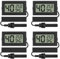 4PCS Mini Digital Thermometer Hygrometer Temperatur Luftfeuchtigkeit Monitor mit externen Fühler LCD Monitor Indoor Outdoor Messgerät für Auto Gewächshaus Haus Büro Wohnzimmer -schwarz