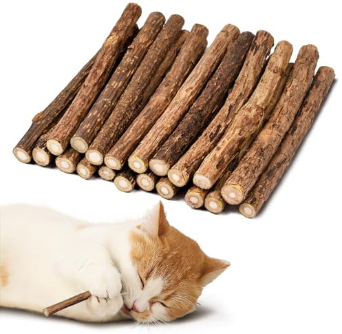 Adiwo 20 Pezzi Bastoncini di Erba Gatta per Gatti Naturali, Bastoncini da Masticare per Gatti, Bastoncini Matatabi per Giocattoli, bastoncini erba gatta, Bastoncini erba gatta per gatti