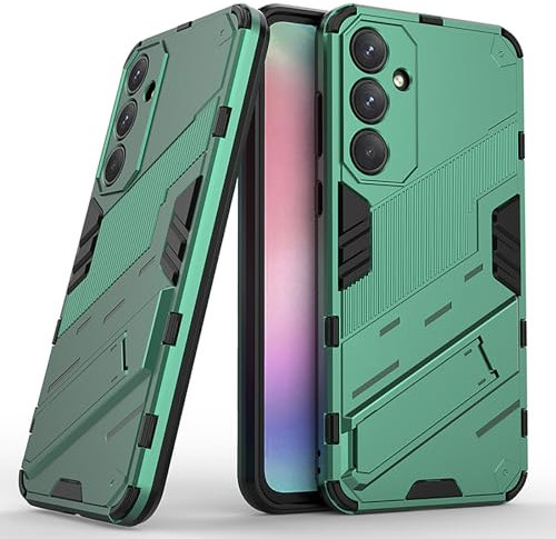 TEYYOS Cover per Samsung Galaxy A35 5G, Custodia Protettiva con Supporto, Robusto Antiurto TPU Dual Layer Armour Case - Verde