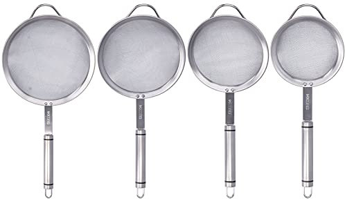 Cuchara de Espumadera con Colador de 4 Piezas, Cuchara de Rejilla de Filtro de Aceite de Olla Caliente de Acero Inoxidable para Restaurante en Casa