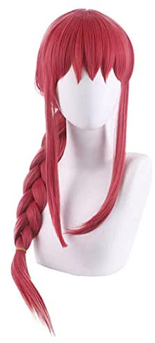 GUANBBD Chainsaw Man Cosplay Makima Long Braid Wig Christmas Rose Red Wig Cosplay Anime Cosplay Heat Resistant Synthetic Wigs Halloween,C516