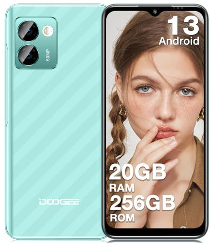 DOOGEE N50PRO Telefonos Moviles Libres Android 13, 20GB RAM+256GB ROM, Octa Core, 50MP AI Cámara, 4200mAh Batería 18W, 6,52 Pulgadas HD+, 1TB SD Smartphone Widevine L1, Huella Dactilar/GPS/WIFI-2024