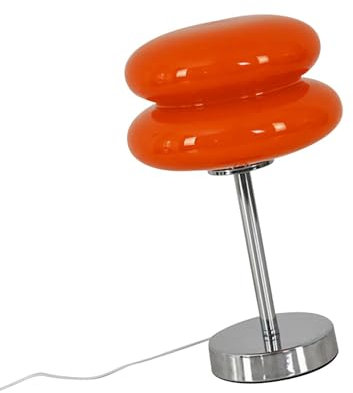 Baoblaze Nachttischlampe aus Glas, Eierkuchenlampe mit 3 Farbmodi, dekorativ, modern, süß, Retro, für Party, Wohnzimmer, Bar, Nachttisch, Kommode, Orange