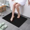 HITSLAM Tapis de Douche Antiderapant, 80x60cm Tapis de Baignoire Antidérapant avec Drain, Doux PVC Luffa Tapis de Bain pour Salle de Bain, Séchage Rapide, Noir