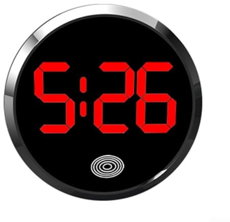 SPORTARC Elektronische Digitaluhr mit LED-Anzeige, Glocke, Auto-Digitaluhr (silberfarbenes rotes Licht)