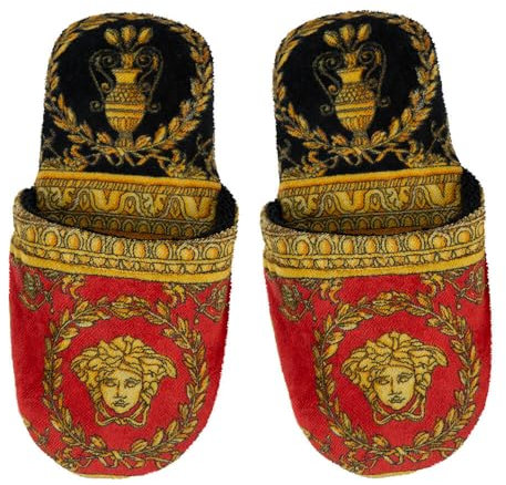 Versace Damen Hausschuhe Frottee I Love Baroque, Größe:XL, Farbe:Black/red