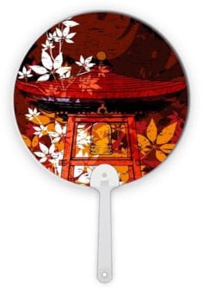 no/no japan japanese style pavilion Plastic Round Handheld Fan Decorations Craft